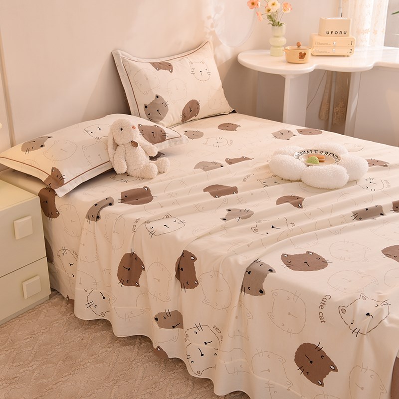 加厚全棉磨毛床单单件冬季家用双人保暖单人学生宿舍冬天纯棉被单