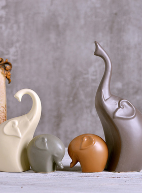 玄关酒柜大象现代欧式家居轻小摆奢创意客厅装饰电视工艺品摆件