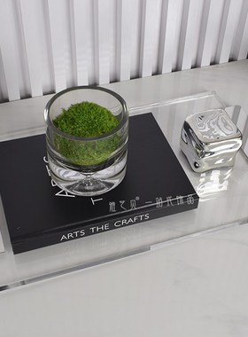 简约现代样板间玄关客厅烛台托盘组合摆件套装金属壶家居装饰品