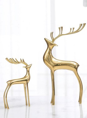 厂家纯铜鹿客厅电视柜玄关家居装饰品结婚礼物创意简约摆件品