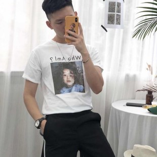 女孩印花T恤短袖 新款 韩版 复古百搭款 T恤 卷毛男装 纯棉短袖 2020夏季