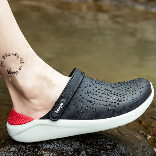 2023夏季新凉拖鞋男情侣洞洞鞋外穿防滑软底潮流沙滩鞋度假特大码