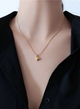 加长项链女胖MM网红爱心吊坠高级设计感小众锁骨链大码胖人毛衣链
