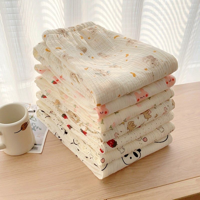 纯棉睡裤女双层绉纱布长裤春夏宽松碎花家居裤休闲月子空调遛弯裤,女士内衣/男士内衣/家居服,睡裤/家居裤,淘宝优惠券,粉丝福利购,淘宝优惠卷