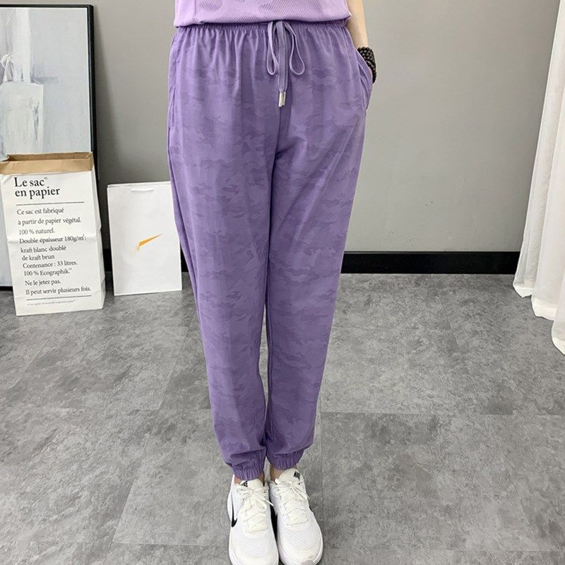 2023夏季冰丝速干裤女长裤弹力迷彩运动健身宽松大码快干休闲裤,户外/登山/野营/旅行用品,速干裤,淘宝优惠券,粉丝福利购,淘宝优惠卷