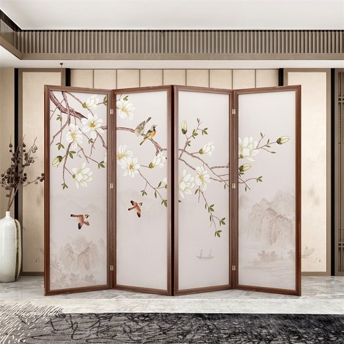 屏风隔断客厅折叠移动现代简约中式办公室房间分隔板轻奢折屏