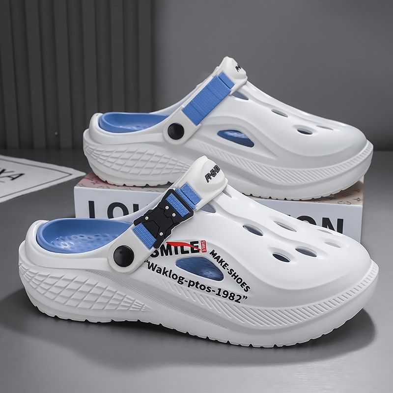 洞洞鞋男夏季外穿防滑厚底包头运动拖鞋男士户外两穿海边沙滩凉鞋,流行男鞋,包头拖,淘宝优惠券,粉丝福利购,淘宝优惠卷