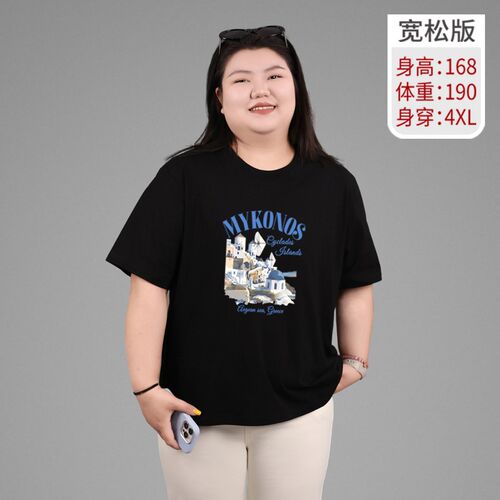 大码女装2025春夏季圆领短袖T恤韩系复古胖mm休闲上衣白色打底衫