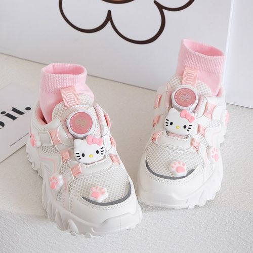 女童扭旋扣春夏运动鞋2025透气网面春季大童网鞋儿童鞋秋季小白鞋