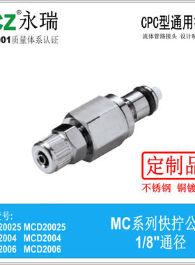 NCZRP-MC快拧公头MCD2006 2004 20025CPC快速接头金属不锈钢医疗