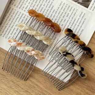 梳子式发夹梳插发卡无痕刘海女前额碎发成人发梳小号可爱韩国进口