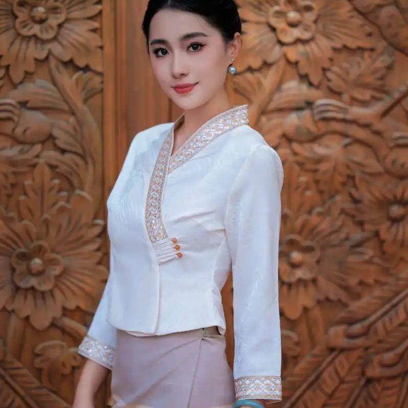 西双版纳傣族新款高级民族特色套装精致日常穿搭茶茶服饰女装