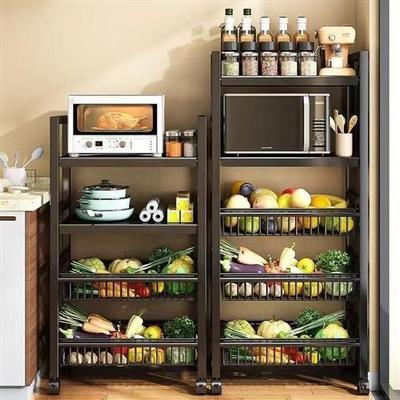 厨房置物架落地多层蔬菜家用多功能锅架微波炉置物架?具车收纳层