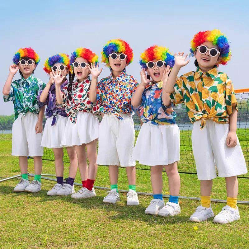 六一儿童啦啦队演出服港风小学生运动会服装啦啦操幼儿园合唱服装