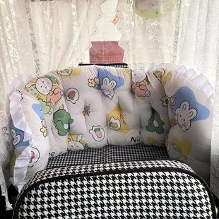 电三轮车四轮车公主风护腰靠垫防撞软垫宝妈后座软包靠背改造神器