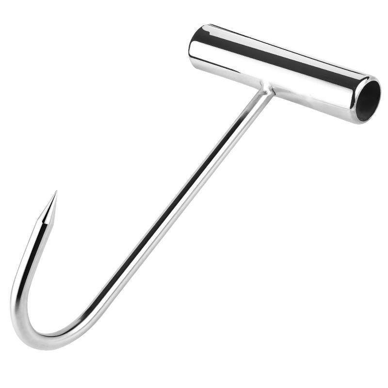 商用短木柄丁字钩烤鸭炉用钩子 烧鸭提钩不锈钢丁字钩 肉钩烧腊勾
