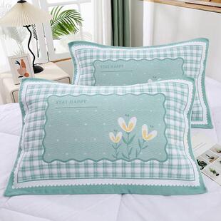 六层加厚加大纯棉细沙高档网红枕巾一对吸汗正品亲肤卡通情侣耐脏