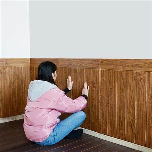 木纹壁纸自粘3d立体壁贴泡沫壁纸卧室温馨背景墙软包防水防潮贴纸