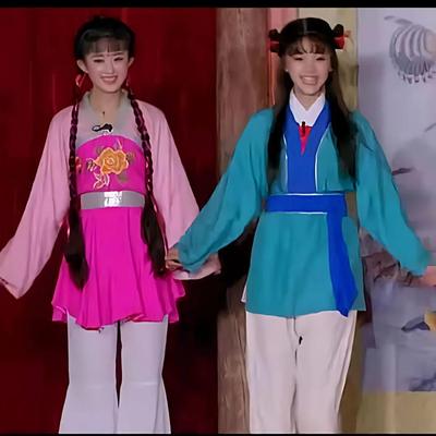 服装新款古装表演对花黄梅戏猪草丫鬟丫环扮相书童演出服儿童戏曲