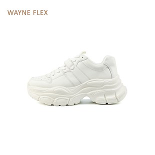 韦恩新款时尚透气白色轻便厚底小白鞋女休R闲运动百搭老爹鞋