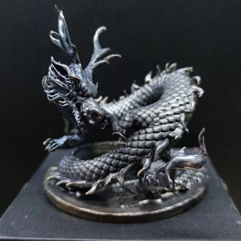 纯铜做旧生意兴隆吸水青龙摆件玄关公司办公室招财店铺开业礼手办