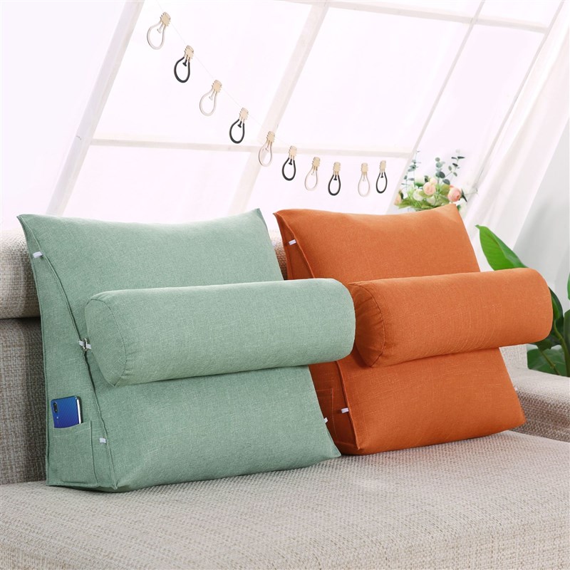 床头大靠背三角靠沙发护腰靠枕榻榻米靠背床上护颈靠枕可拆洗