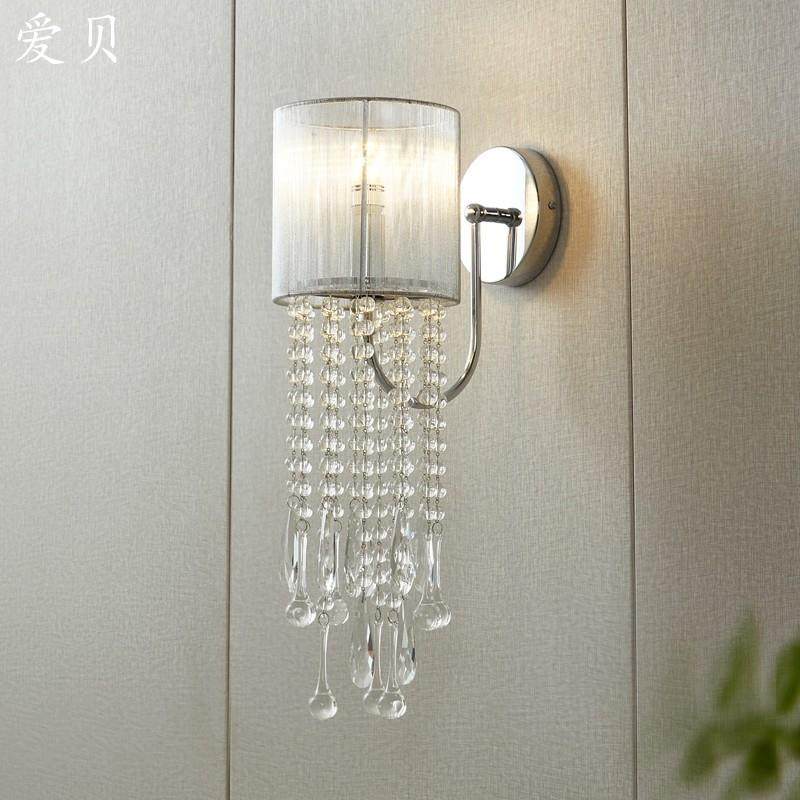 SY轻奢现时代流苏银色水晶壁灯简欧法式客厅背景墙走廊床头卧室灯