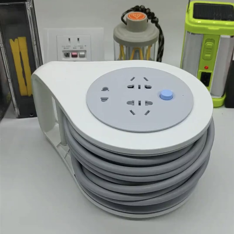 线盘插座移动式 创意收纳5m10m拖线J板家用工程插排绕线接线板