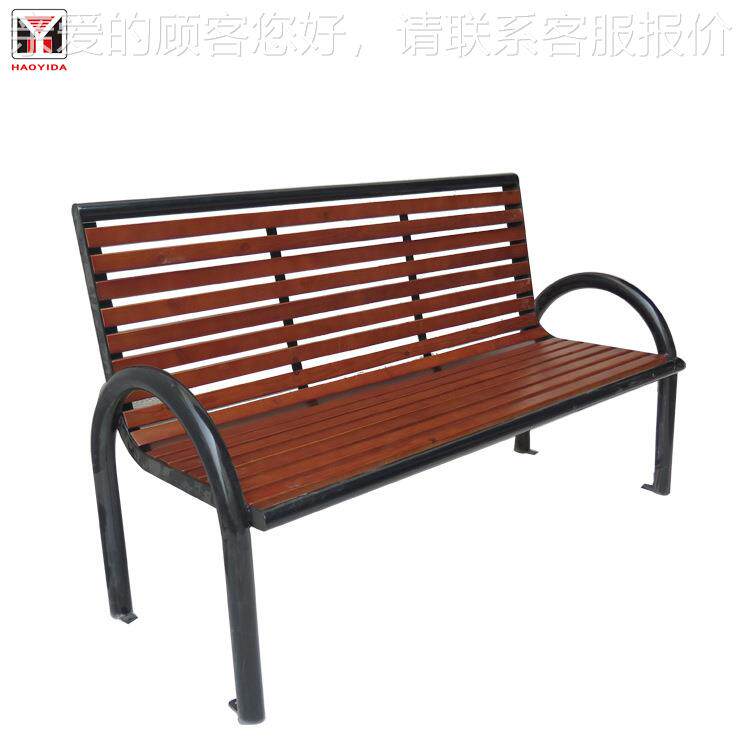 家户长广场厂休闲HCW17椅室外长外凳镀锌钢座椅小区景观公园实木