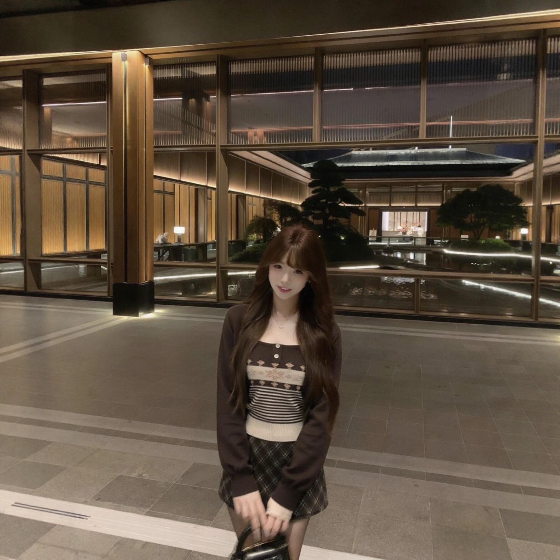美拉德风针织开衫套装女2026秋季百搭款修身显瘦氛围感穿搭套装女