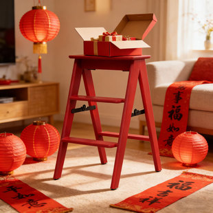 乔迁之喜可折叠梯凳家用多功能三步登高梯子凳子两用厨房爬高凳