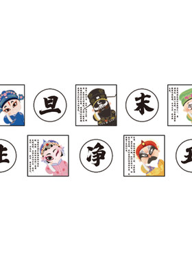 生旦净末丑中国京剧国粹传统文化幼儿园环创主题墙面贴纸装饰成品