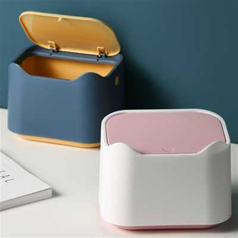 小垃圾桶桌面迷你可爱带盖办公桌餐桌小号桌上垃圾桶床上简约卧室