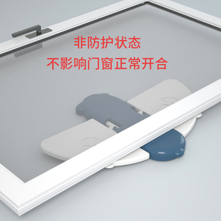 移门推拉门锁免打孔平移玻璃门固定器锁扣防开窗户儿童安全锁防猫