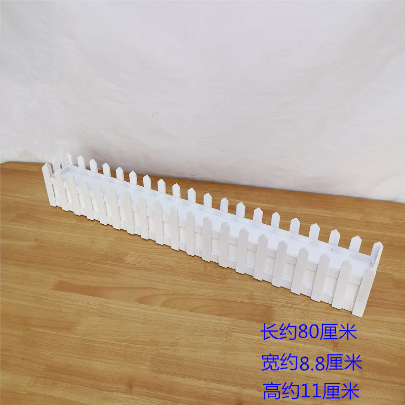 白色木质栅栏插花围栏拍摄道具居家摆设带泡沫室内室外插花小栅栏
