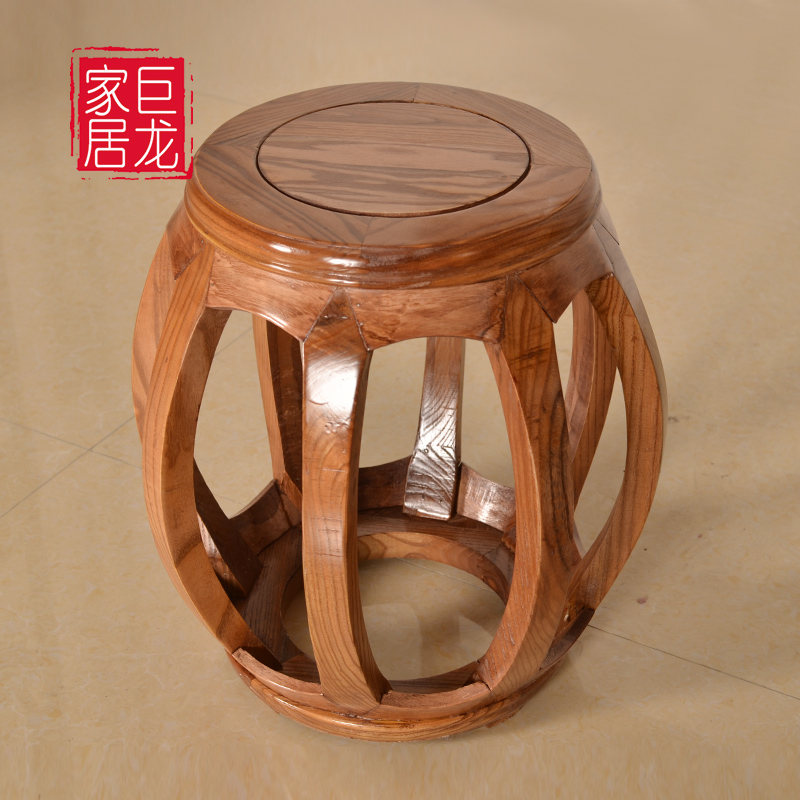 马鞍凳长条凳全实木凳仿古鼓凳榫卯结构中式小矮凳便携式小凳古凳