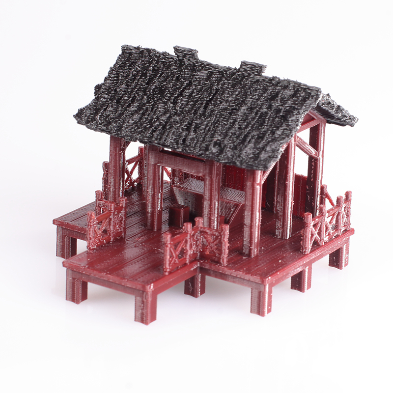 钓鱼台茅草屋造景小摆件假山奇石水陆缸微景观庭院盆景古建筑模型