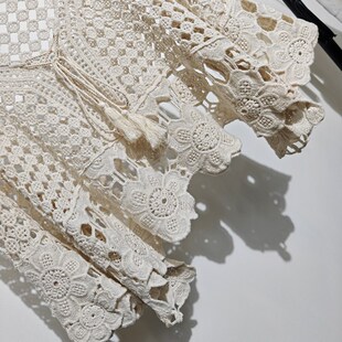 勾花镂空针织罩衫女夏季新款宽松短款波西米亚度假风披肩上衣外穿