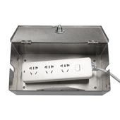 室外防盗插座保护盒 电动车充电带锁插排插线板不锈钢收纳箱中号