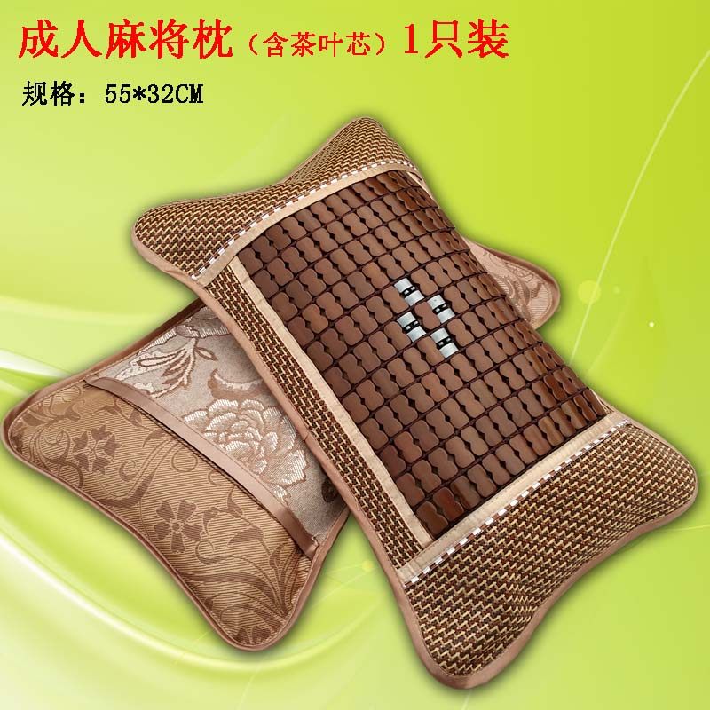 凉席竹枕头枕芯夏季成人凉枕护颈椎枕竹藤两二用茶叶单人学生冰枕