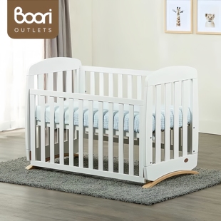 Boori摇乐贝进口实木婴儿床新生儿床加宽拼接床多功能摇床宝宝床