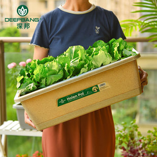 长方形花盆家用阳台种菜种植盆户外庭院长L条塑料花盆草莓盆长条