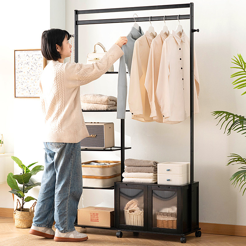 挂衣架落地式衣帽架置物架子卧室床边晚上放衣服神器房间床头衣柜