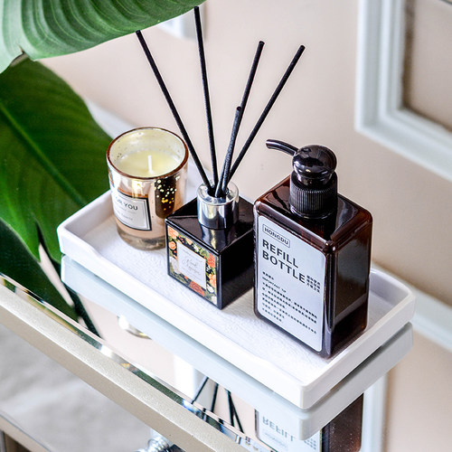 创意家居浴室卫生间饰品套装样板房卫浴托盘香薰洗漱用品摆件软装