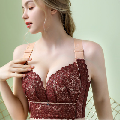 无钢圈7排扣薄款大码女内衣全罩杯聚拢收副乳调整型文胸208款