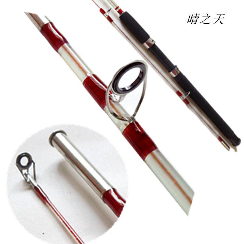 路亚竿玻璃钢2.1/2.4米实心超硬插节竿船钓竿海竿远投钓大物套装