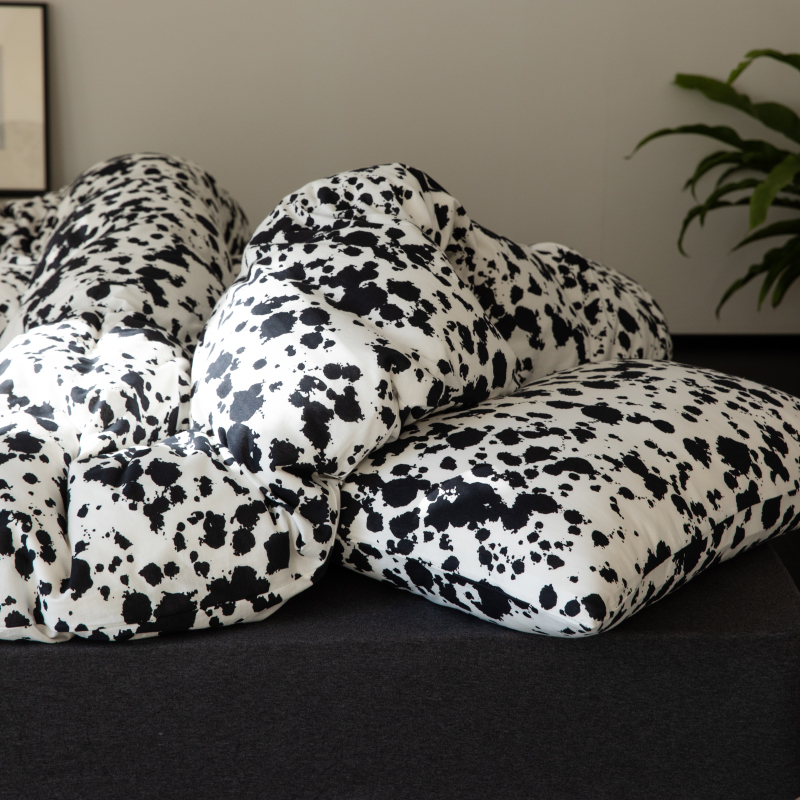 复古黑白裸睡天竺棉四件套全棉纯棉超柔软针织被套床笠款床上用品