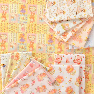 60支纯棉布料卡通印花手工DIY夏季童装儿童裙子全棉面料童话主角