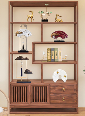 新中式摆件样板房多宝阁博古架茶室客厅玄关电视柜书房家居装饰品