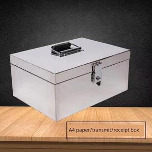 不锈钢箱子大号加厚手提工具箱带锁钱箱铁盒子家用密码存钱箱定做